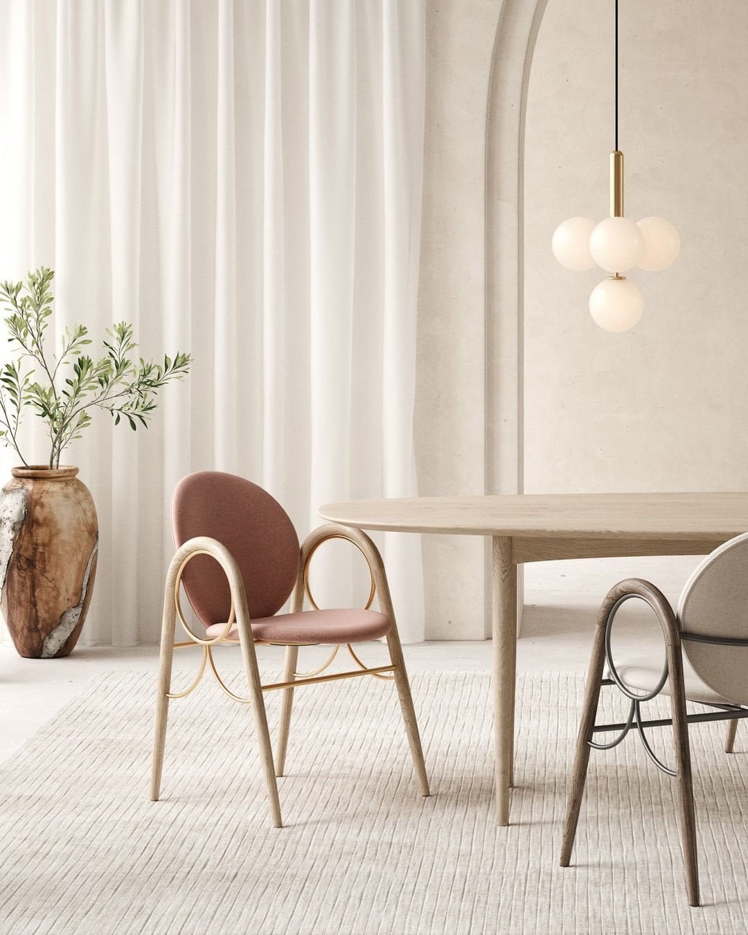 Scandiluxe Brass Pendant Swag Light Pendant light