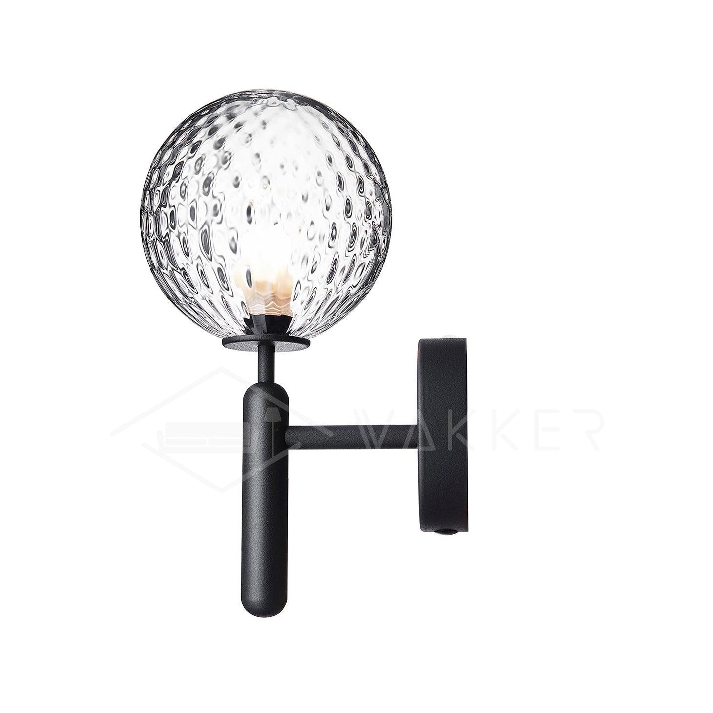 Nordica Wall Lamp ∅ 5.9″ x H 13.4″ / Dia 15cm x H 34cm / Black / Clear Wall lamp