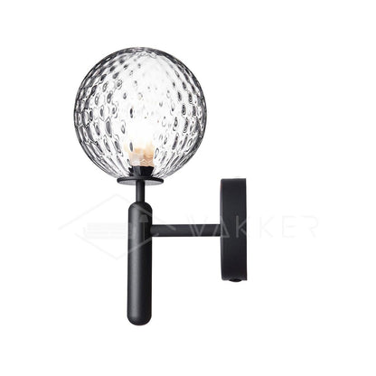 Miira Wall Light ∅ 5.9″ x H 13.4″ / Dia 15cm x H 34cm / Black / Clear Wall lamp
