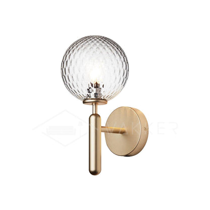 Miira Wall Light ∅ 5.9″ x H 13.4″ / Dia 15cm x H 34cm / Brass / Clear Wall lamp