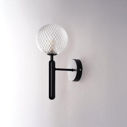 Scandiluxe Wall Light ∅ 5.9″ x H 13.4″ / Dia 15cm x H 34cm / Black / Clear Wall lamp