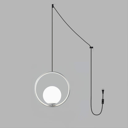 Mila Brass Pendant Swag Light ∅ 11.8″ / Dia 30cm / Silver / US Plug Pendant light