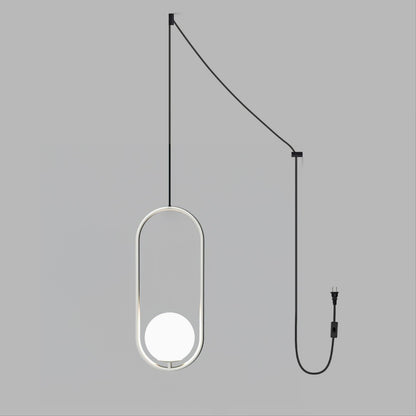 Mila Brass Pendant Swag Light ∅ 7.9″ x H 15.7″ / Dia 20cm x H 40cm / Silver / US Plug Pendant light