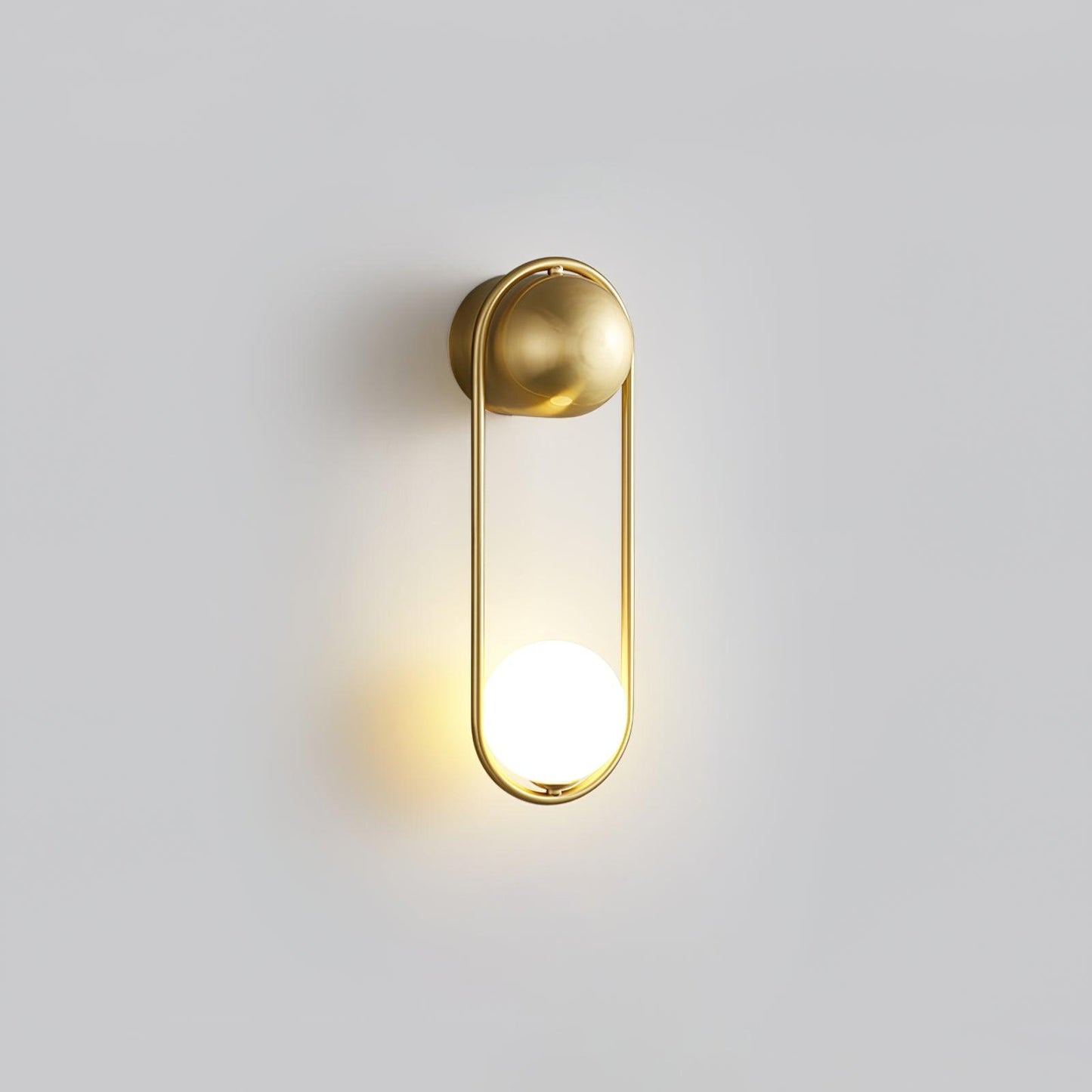 Mila Wall Lamp ∅ 5.9″ x H 18.1″ / Dia 15cm x H 46cm / Brass & White Wall lamp