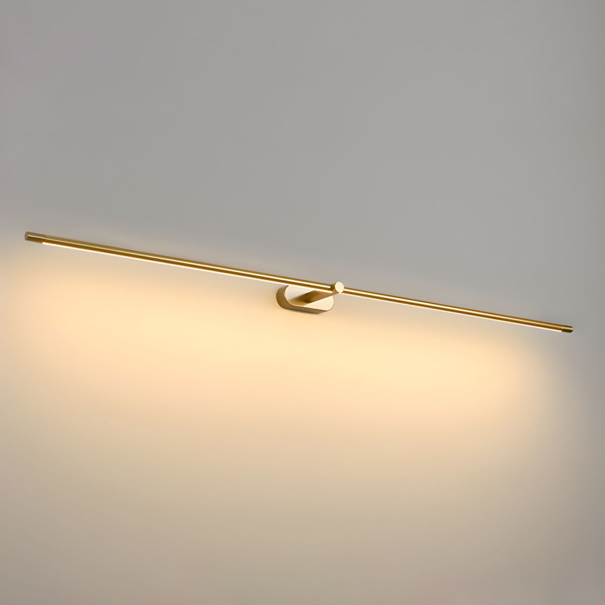 Minimalist Linear Wall Lamp ∅ 27″ x H 2″ / Gold & Warm Light / Single Wall lamp