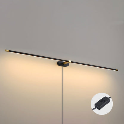 Minimalist Linear Plug-in Wall Lamp ∅ 27″ x H 2″ / Black & Warm Light / US Plug & Push button switch 1001 Wall lamp