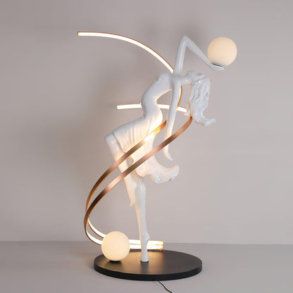 Misha Goddess Statue Floor Lamp ∅ 30.7″ x H 70″ / Dia 78cm x H 178cm / Black & White / US Plug Floor lamp