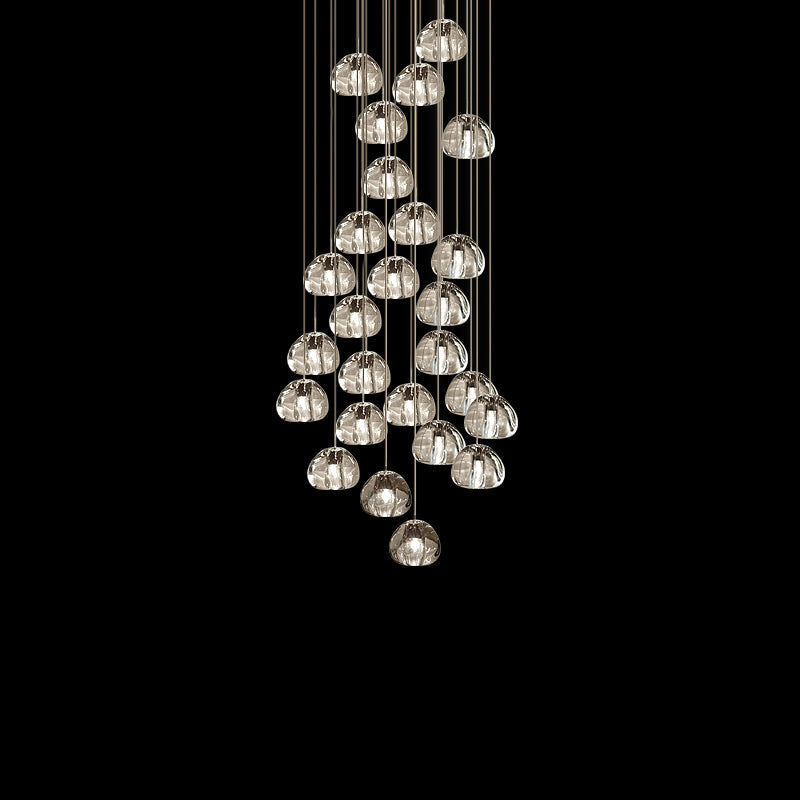 Cherry Crystal Pendant Lamp 26 heads: ∅ 23.6″ x 59″ (Round canopy) / Clear Pendant light