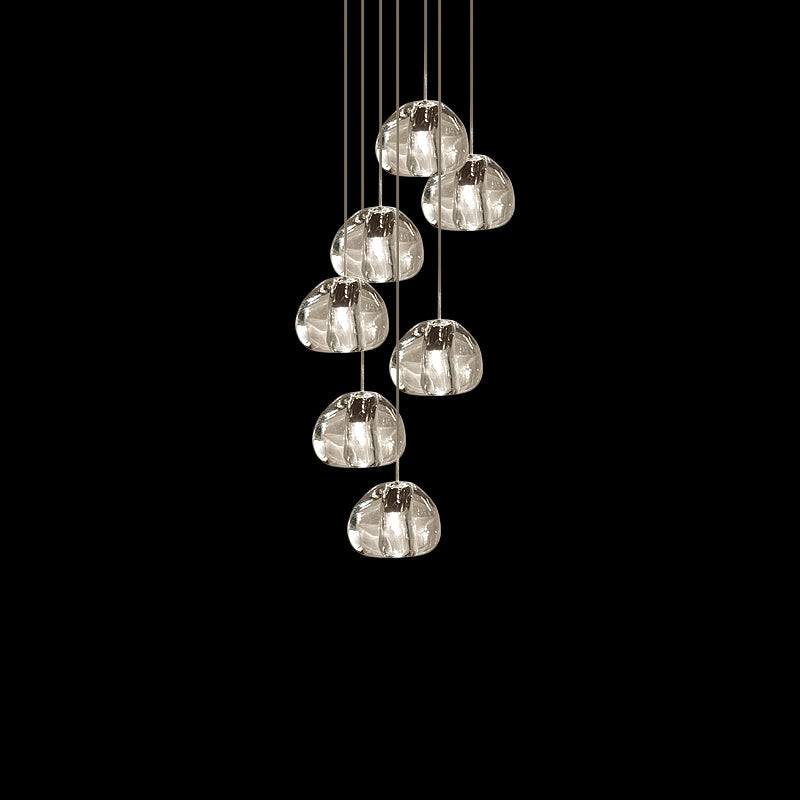 Cherry Crystal Pendant Lamp 7 heads: ∅ 13.8″ x 59″ / Dia 35cm x 150cm / Clear Pendant light