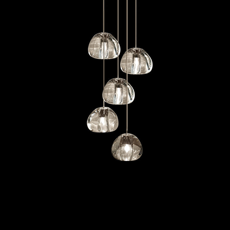 Cherry Crystal Pendant Lamp 5 heads: ∅ 11.8″ x 59″ / Dia 30cm x 150cm / Clear Pendant light