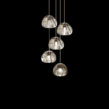 Cherry Crystal Pendant Lamp 5 heads: ∅ 11.8″ x 59″ / Dia 30cm x 150cm / Clear Pendant light