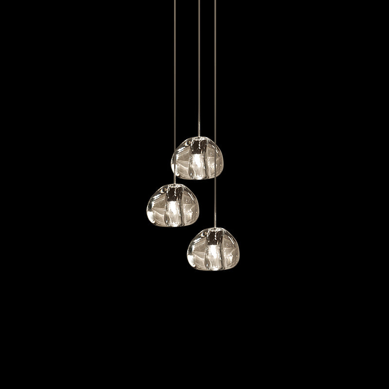 Cherry Crystal Pendant Lamp 3 heads: ∅ 9.8″ x 59″ / Dia 25cm x 150cm / Clear Pendant light
