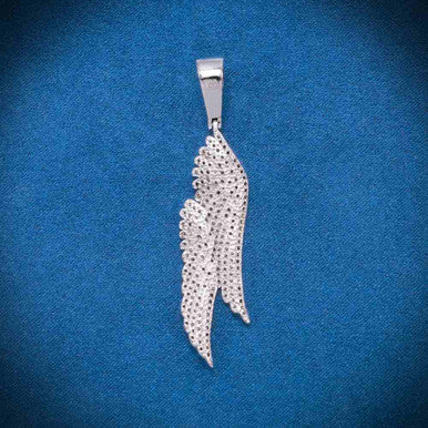 Moissanite Feather Pendant Angel wing