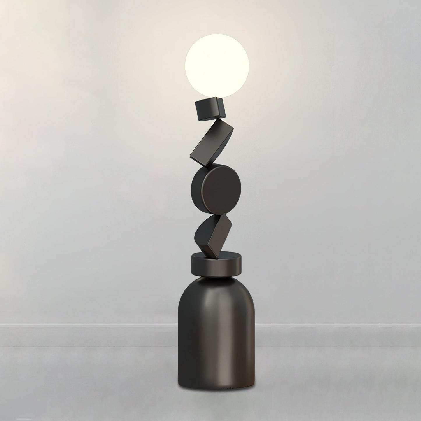 Monolith Cube Floor Lamp ∅ 11.8″ x H 55.1″ / Black & White / US Plug Floor lamp