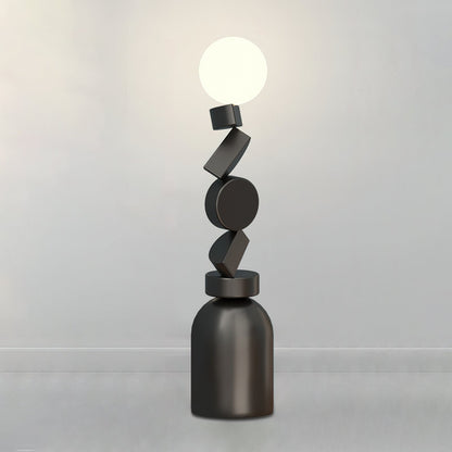 Monolith Cube Floor Lamp ∅ 11.8″ x H 55.1″ / Black & White / US Plug Floor lamp