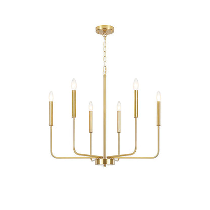 Monroe Chandelier 6 Heads ∅ 26.2″ x H 19.7″/ Dia 66.5cm x H 50cm / Brass Chandelier