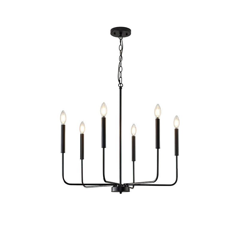 Monroe Chandelier 6 Heads ∅ 26.2″ x H 19.7″/ Dia 66.5cm x H 50cm / Black Chandelier