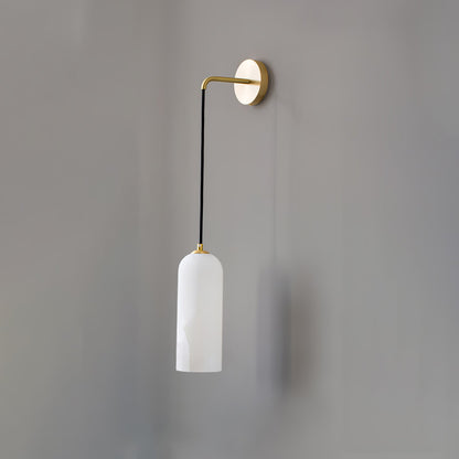 Monty Wall Lamp Model B ∅ 3.9″ x H 10.2″ / Dia 10cm x H 26cm / Brass & White / Single Wall lamp