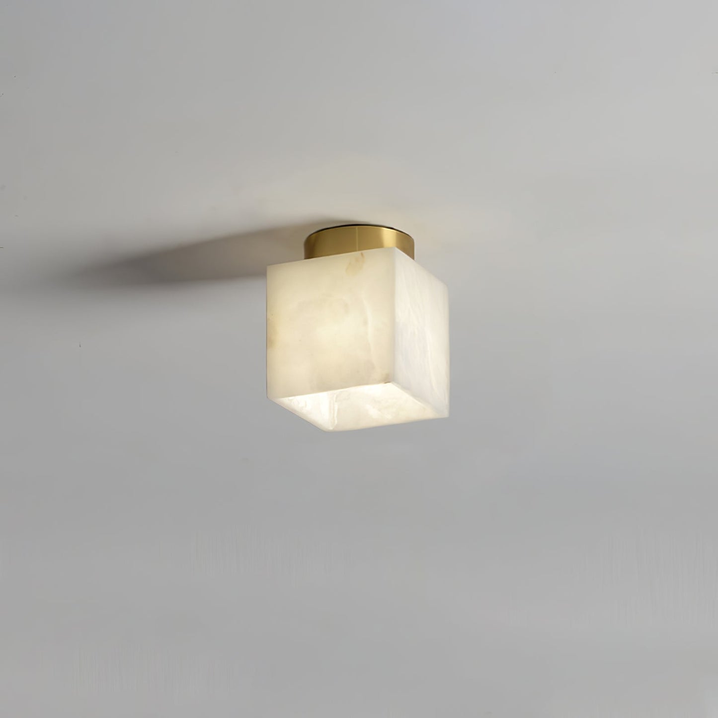 Moon Alabaster Ceiling Light Model A ∅ 5.9″ x H 7.1″ / Brass & White / Warm Light Ceiling lamp