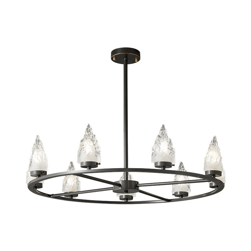 Mountain Peak Chandelier ∅ 31.5″ x H 7.9″ / Black Chandelier