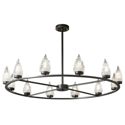 Mountain Peak Chandelier ∅ 39.4″ x H 7.9″ / Black Chandelier