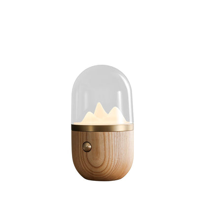 Mountain Peak Night Table Lamp ∅ 3.9″ x H 7.8″ / Wood Color Table lamp