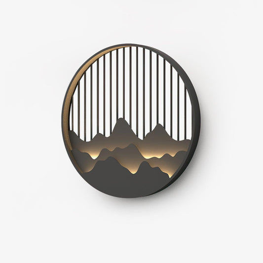 Mountain Outdoor Wall Lamp ∅ 15.7″ x W 1.4″ / Dia 40cm x W 3.5cm / Model A: Wired Version / Warm Light Wall lamp