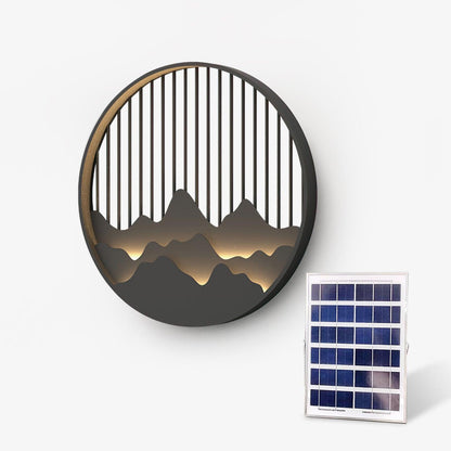 Mountain Outdoor Wall Lamp ∅ 15.7″ x W 1.4″ / Dia 40cm x W 3.5cm / Model B: Solar-Powered Version / Warm Light Wall lamp