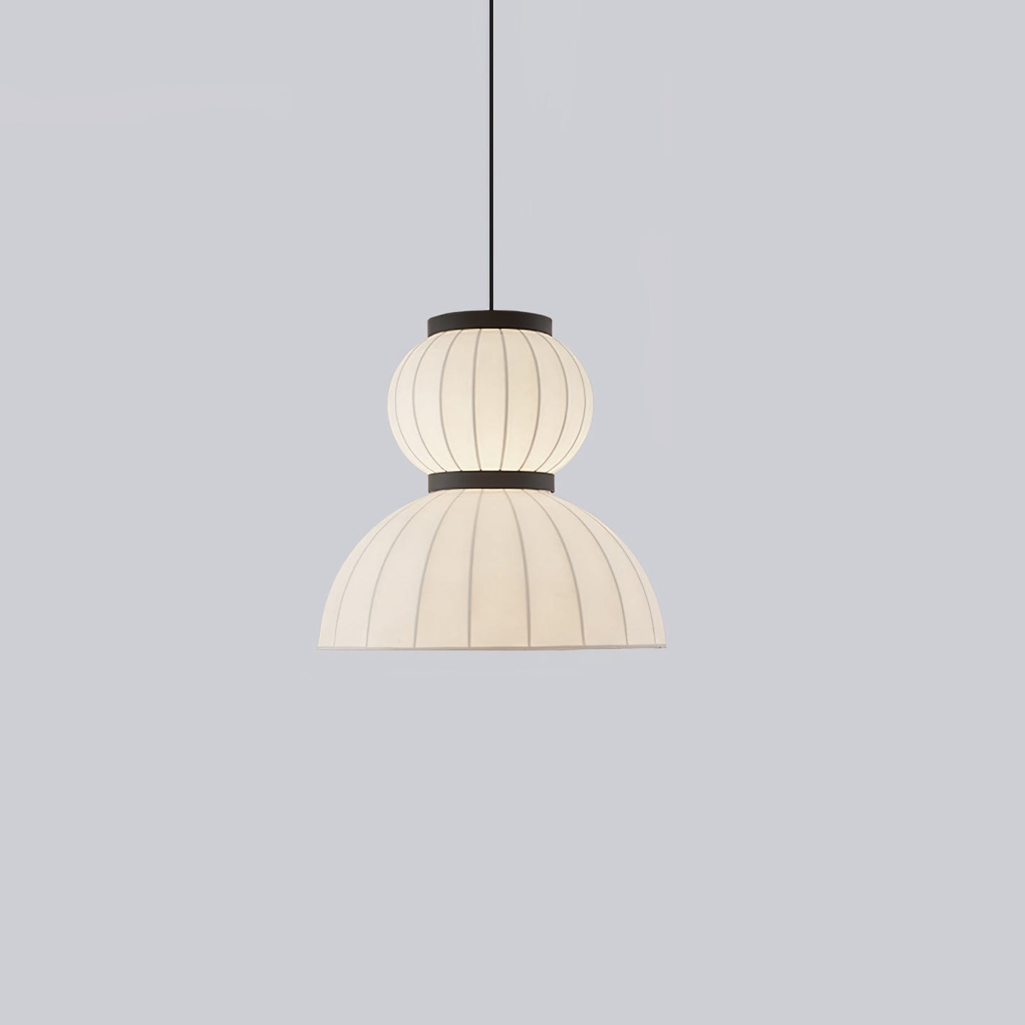 Mulberry Silk Lantern Pendant Light ∅ 19.7″ x H 19.7″ / Dia 50cm x H 50cm / White & Black Pendant light
