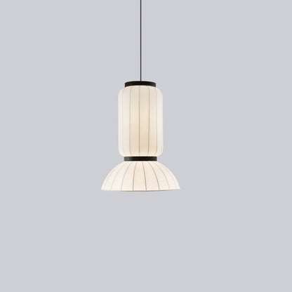 Mulberry Silk Lantern Pendant Light ∅ 17.7″ x H 24″ / Dia 45cm x H 61cm / White & Black Pendant light