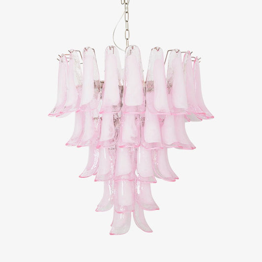 Pink Glass Petals Chandelier