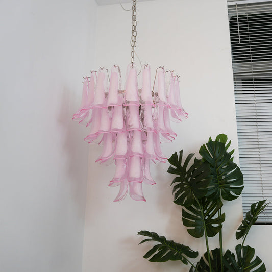 Pink Glass Petals Chandelier