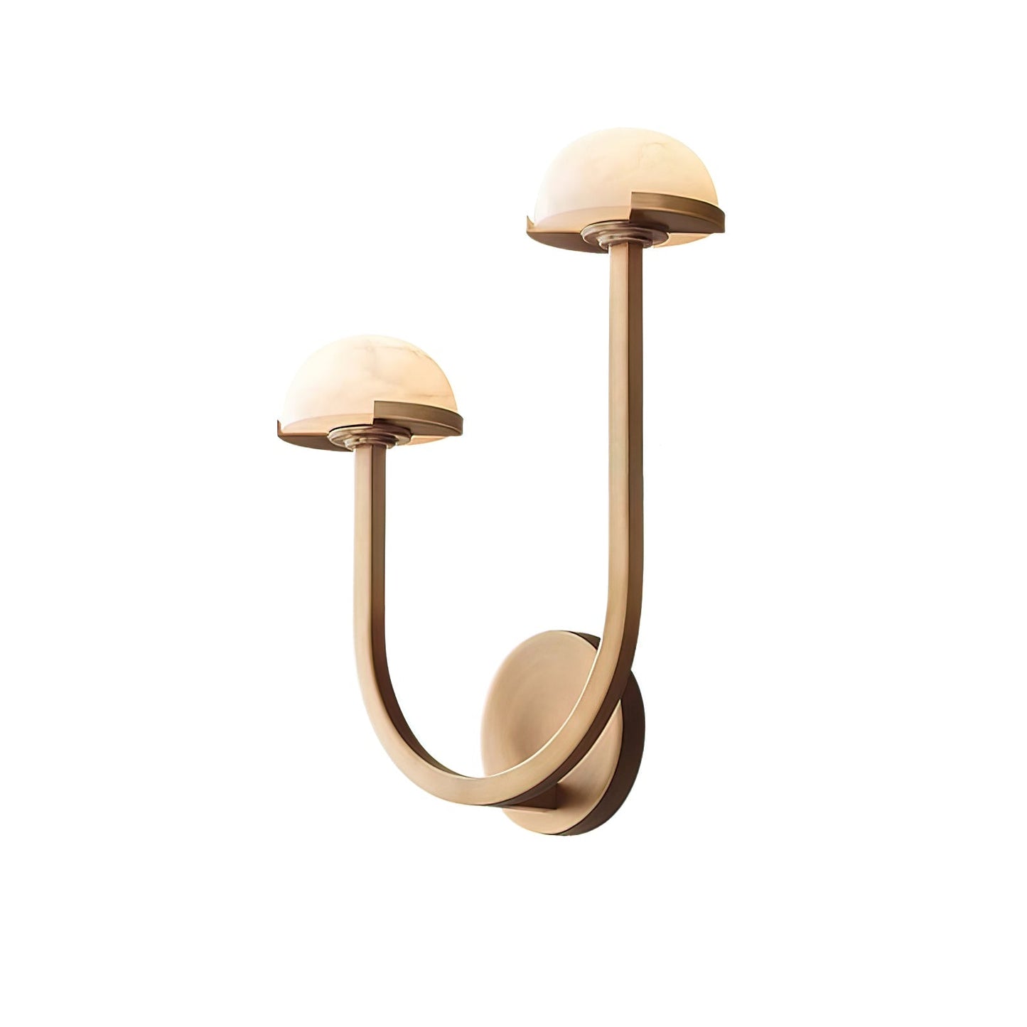 Mushroom Alabaster Wall Lamp Right: ∅ 12.2″ x H 14.9″ / Brass / Warm Light Wall lamp