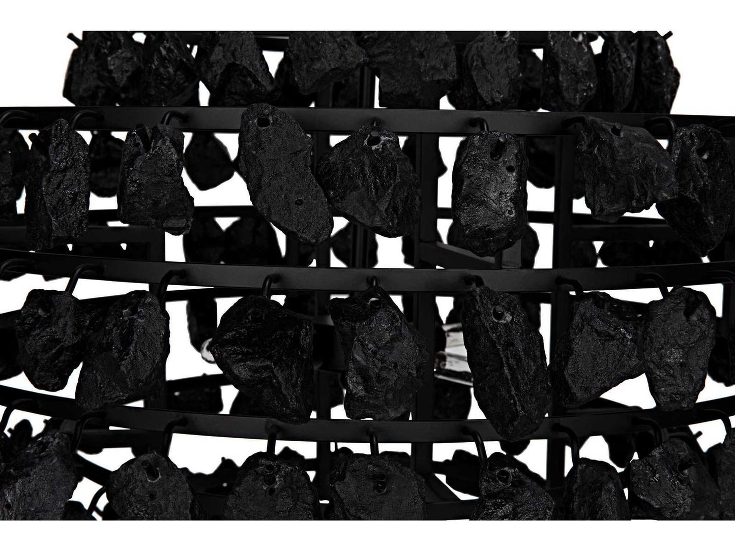 Noir 4-Light Vulcan Chandelier with Matte Black Glass and Steel