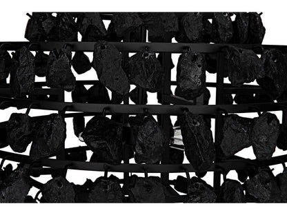 Noir 4-Light Vulcan Chandelier with Matte Black Glass and Steel