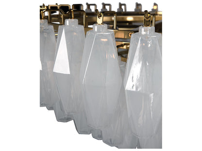 Noir Ludmilla 9-Light Tiered Chandelier in Antique Brass with White Glass