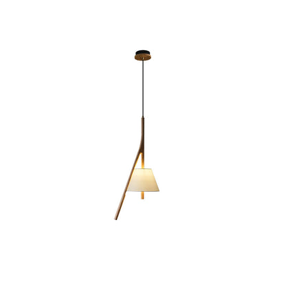 Nanzhi Wood Pendant Lamp Model C: ∅ 9.8″ x H 28.3″ / Wood Color / Warm Light Pendant light