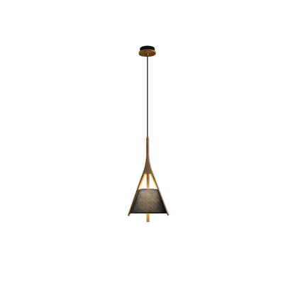 Nanzhi Wood Pendant Lamp Model B: ∅ 9.8″ x H 21.2″ / Wood Color / Warm Light Pendant light