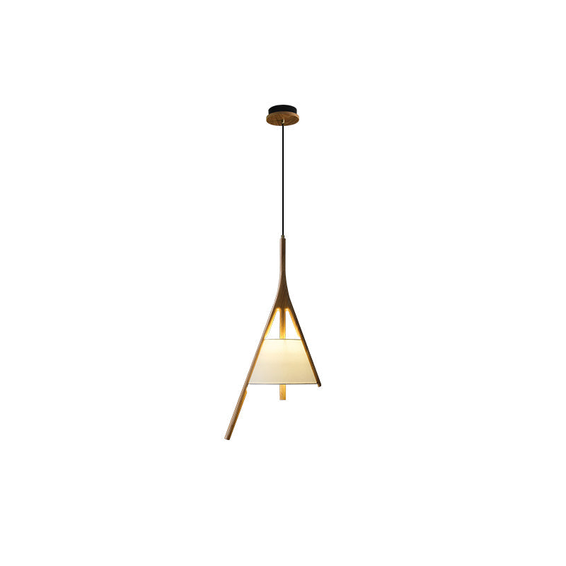 Nanzhi Wood Pendant Lamp Model D: ∅ 9.8″ x H 28.3″ / Wood Color / Warm Light Pendant light