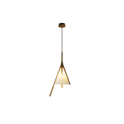 Nanzhi Wood Pendant Lamp Model D: ∅ 9.8″ x H 28.3″ / Wood Color / Warm Light Pendant light