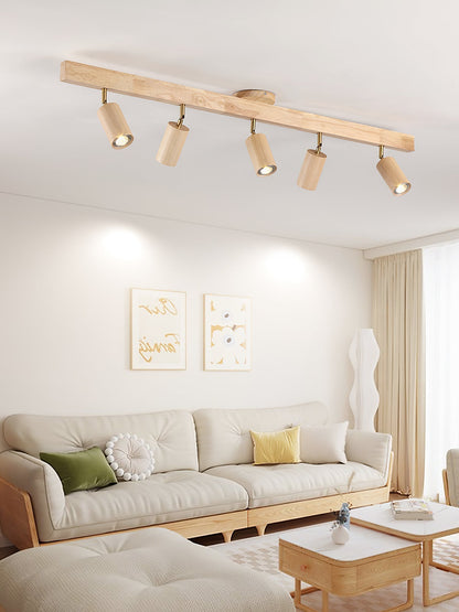 Natural Wood Beam Spotlight Light Ceiling lamp