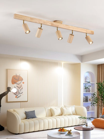 Natural Wood Beam Spotlight Light Ceiling lamp