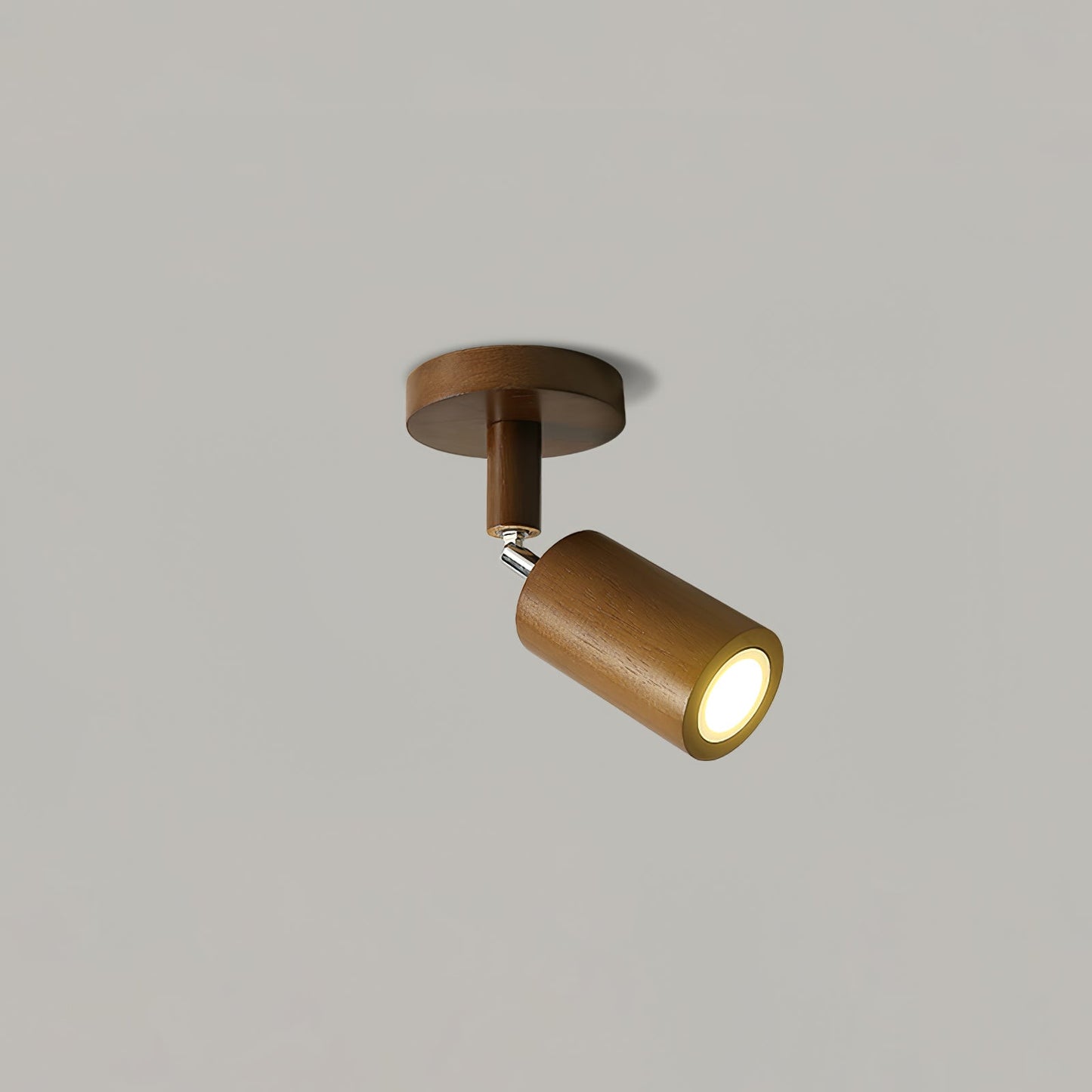 Natural Wood Beam Spotlight Light 1 head ∅ 2.8″ x H 6.7″ / Walnut Color Ceiling lamp