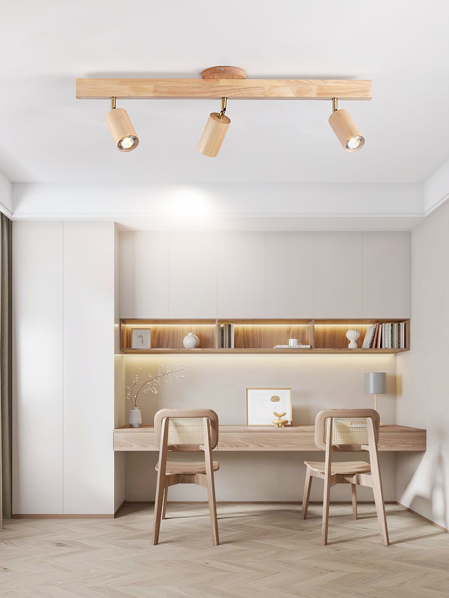 Natural Wood Beam Spotlight Light Ceiling lamp