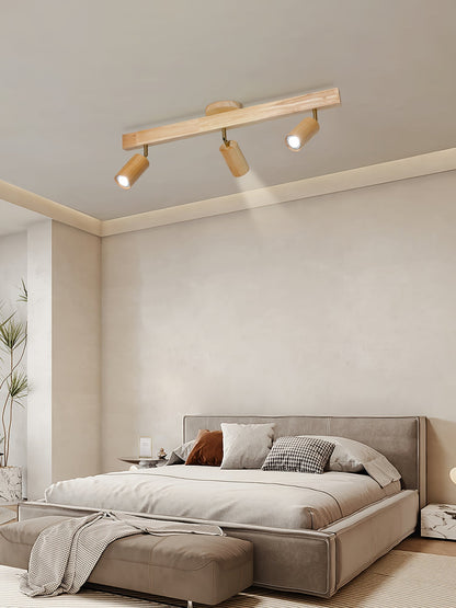 Natural Wood Beam Spotlight Light Ceiling lamp
