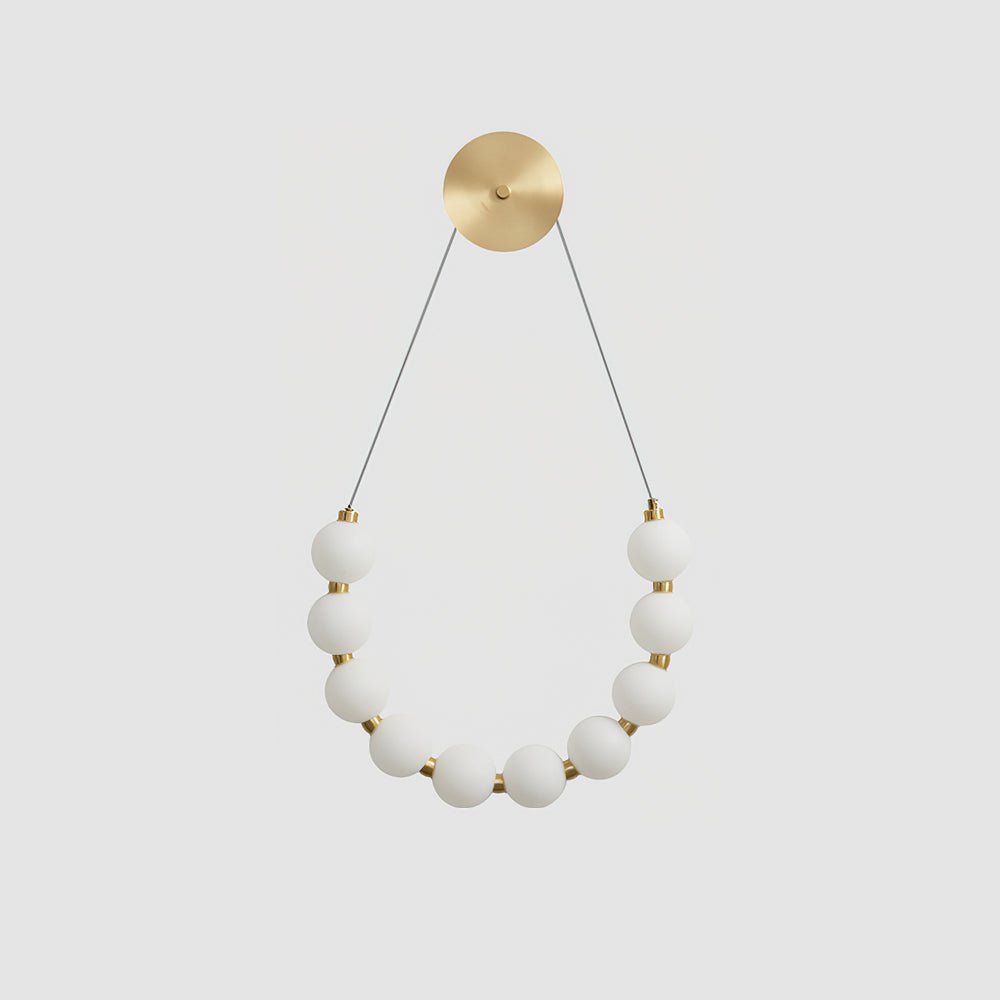 Necklace Loop Wall Lamp Model A ∅ 18.9″ x H 15″ Set of 1 / Brass & White / Warm Light Wall lamp