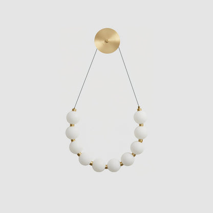 Necklace Loop Wall Lamp Model A ∅ 18.9″ x H 15″ Set of 1 / Brass & White / Warm Light Wall lamp
