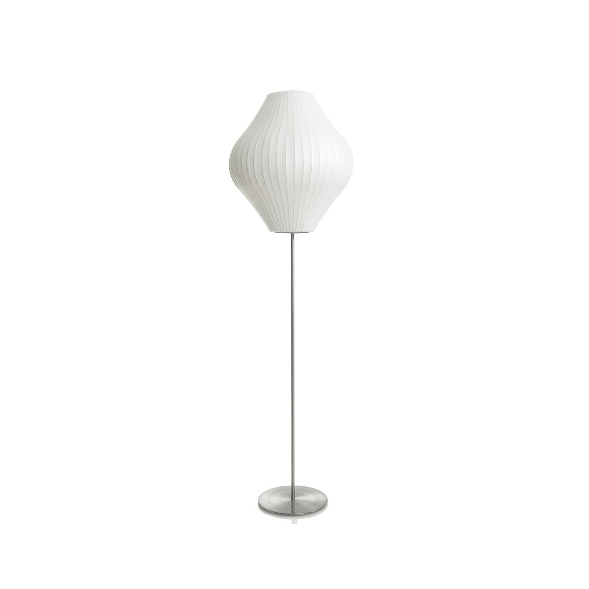 Nelson Floor Lamp Model B Small: ∅ 13″ x H 52.5″ / Chrome & White / US Plug 1001 Floor lamp