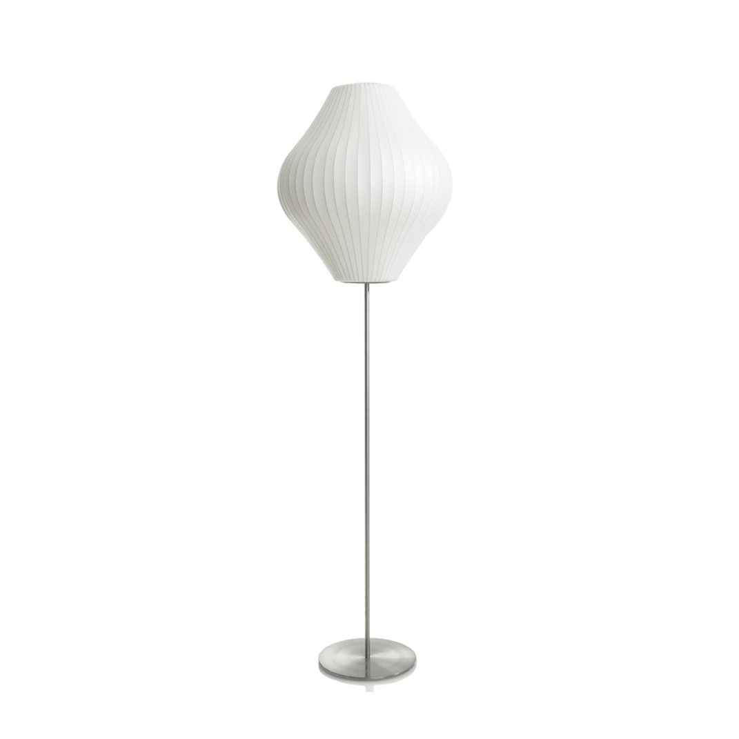 Nelson Floor Lamp Model B Mediun: ∅ 17″ x H 57.5″ / Chrome & White / US Plug 1001 Floor lamp