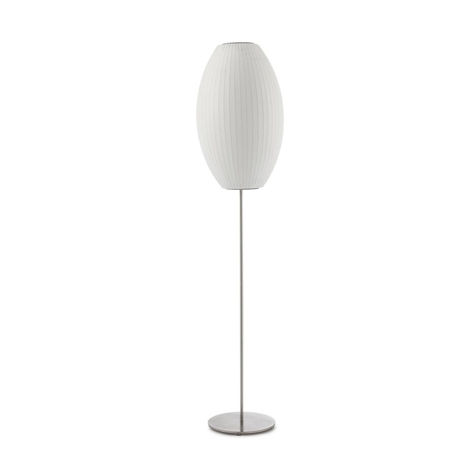 Nelson Floor Lamp Model A Mediun: ∅ 13″ x H 57.5″ / Chrome & White / US Plug 1001 Floor lamp